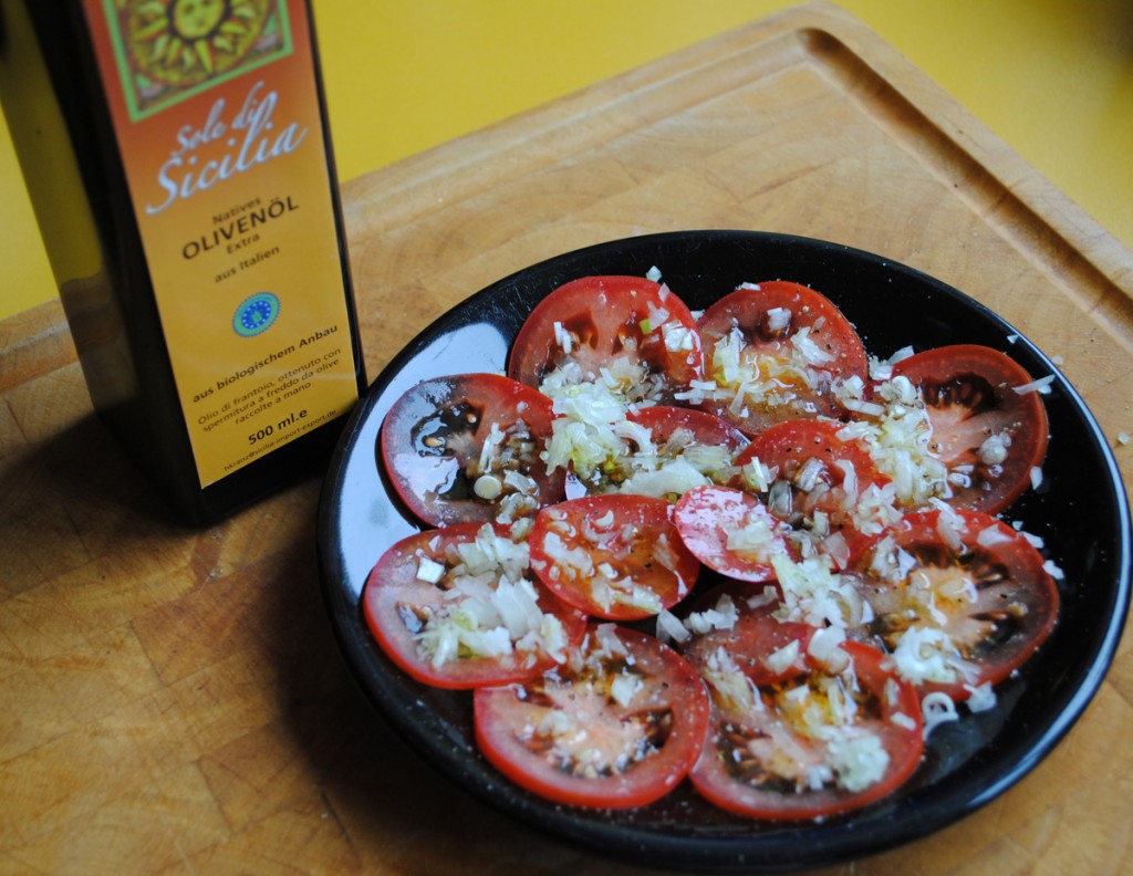 Tomatensalat mit Sole di sicilia